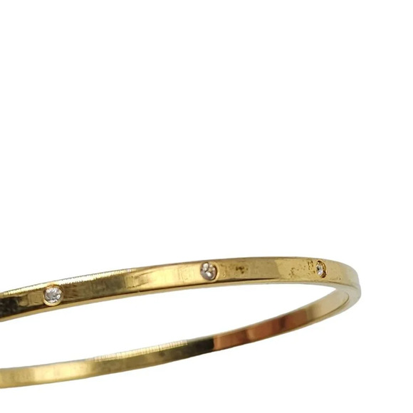 Swarovski Clear Rhinestone Bangle Bracelet Gold Tone Vintage - Picture 5 of 6